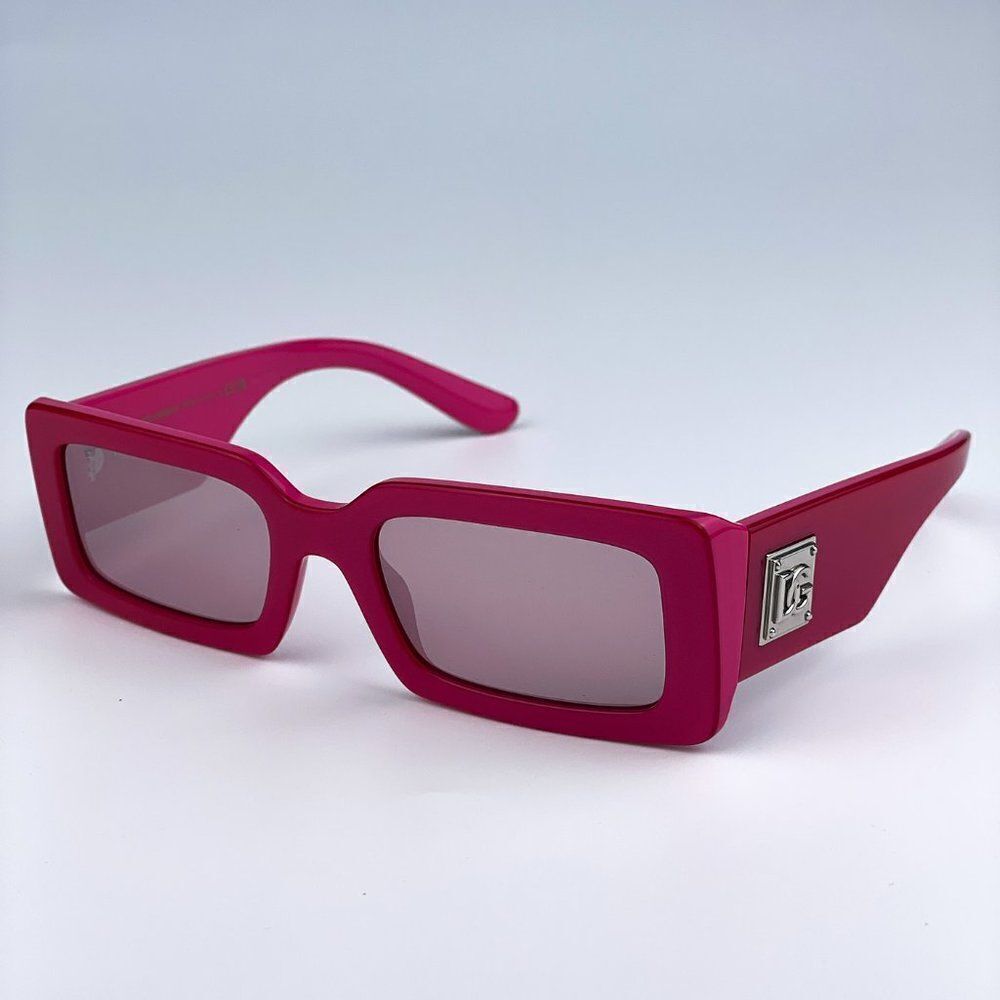 SALE! NEW D&G DG4416 33794Z Metallic Mirror Silver Rectangle Unisex Sunglasses - Picture 8 of 12